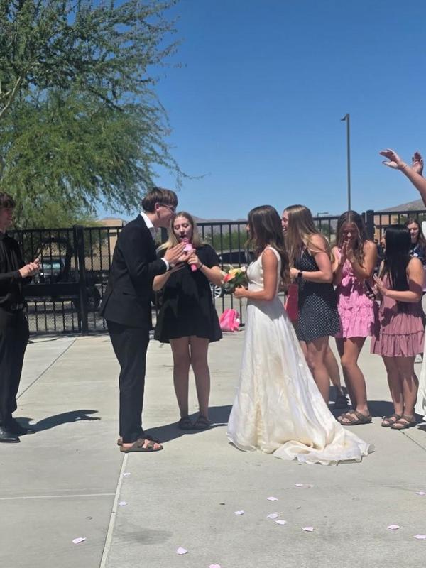 photo of students pretending to get married
