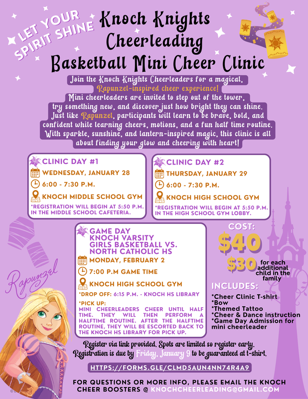 flyer about knoch mini cheer - use link to receive information