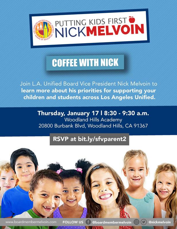 POSTPONED: Coffee with Board Member Nick Melvoin