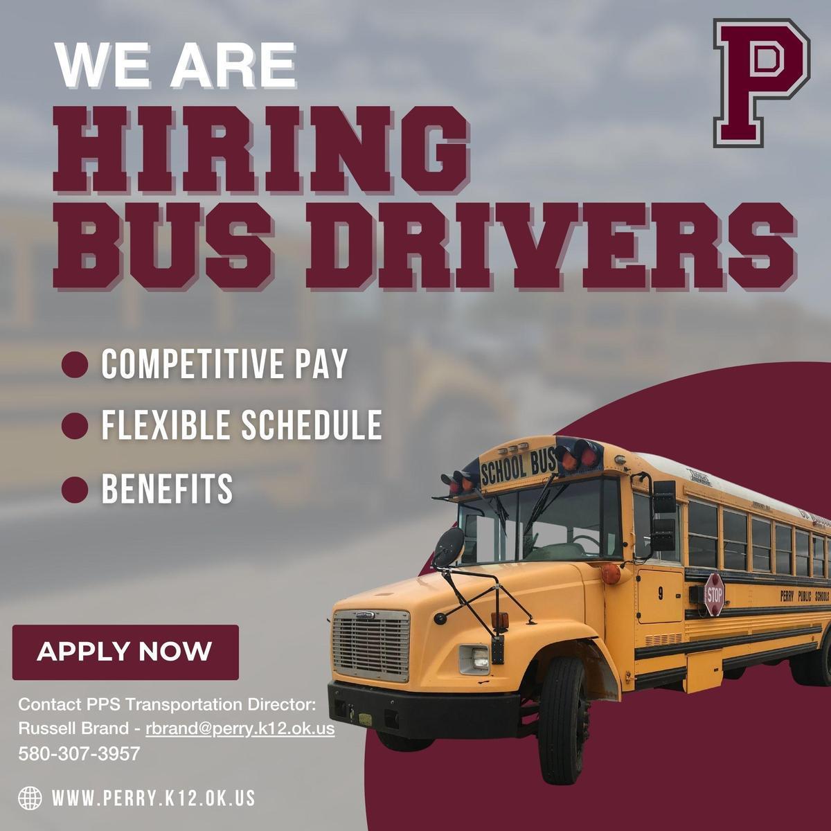 Hiring bus drivers for the 26-27 school year. Apply Now!