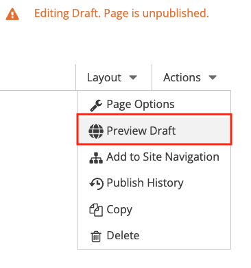 "Preview Draft" button