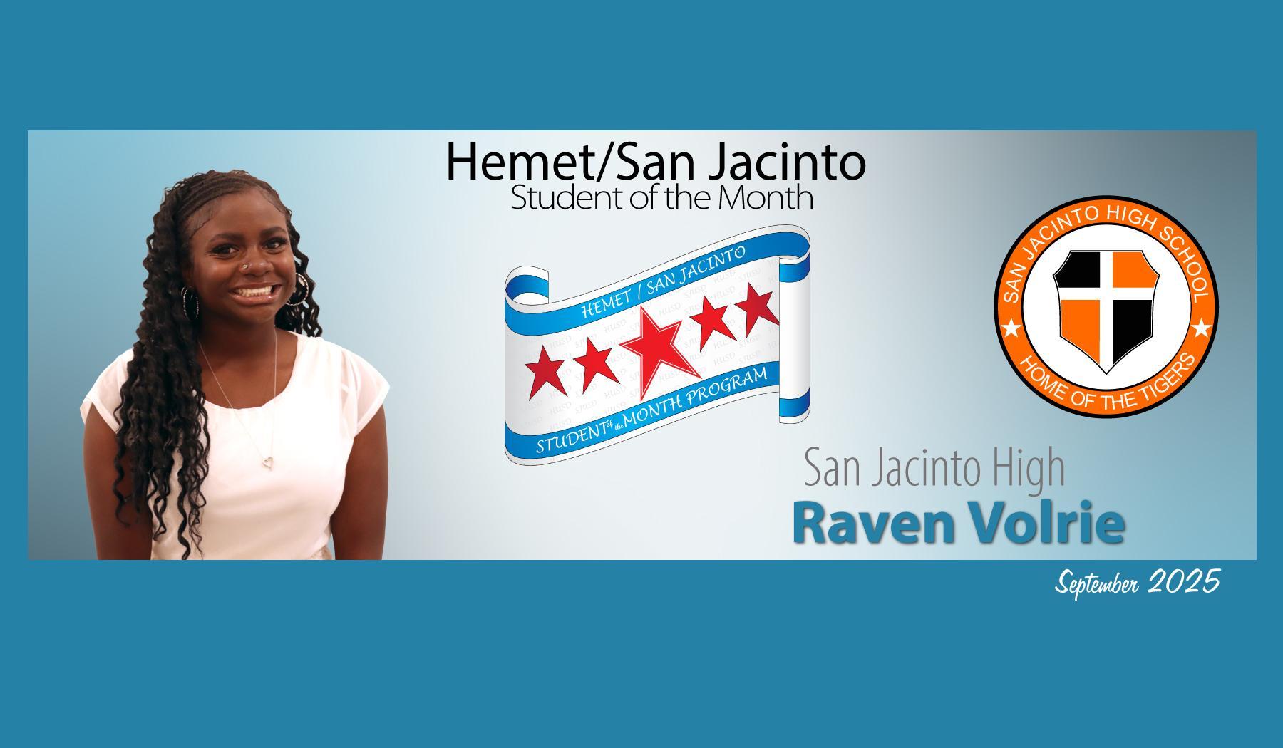 Student of the Month Raven Volrie