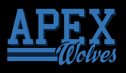 black background with blue letters