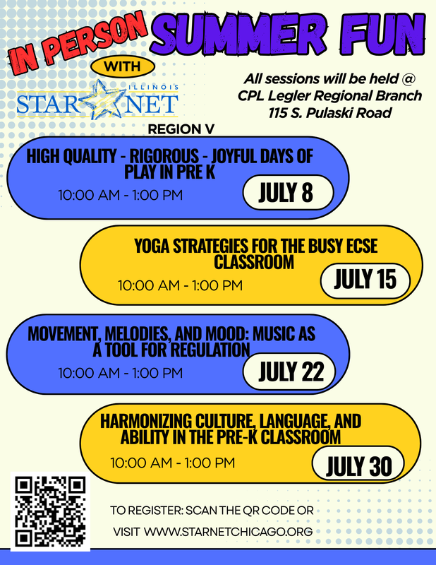 Flier highlighting professional learning options during July 2026