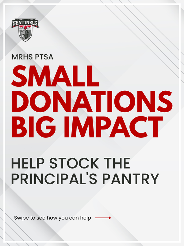 Small donations big impact - MRHS Principal's Pantry