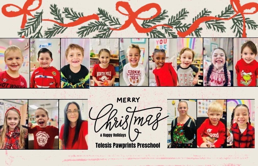 Merry Christmas & Happy Holidays from Telesis Pawprints Preschool!