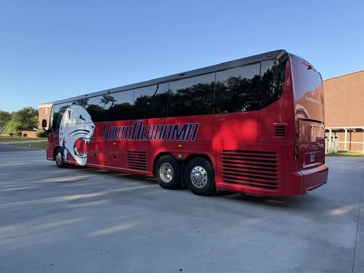 Good morning, Pirates! It’s a “GO JAGS” kind of day! As part of their recruitment efforts, the University of South Alabama provides first class shuttle services to students who are interested in their offerings.