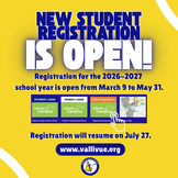 2026-27 New Student Registration Now Open