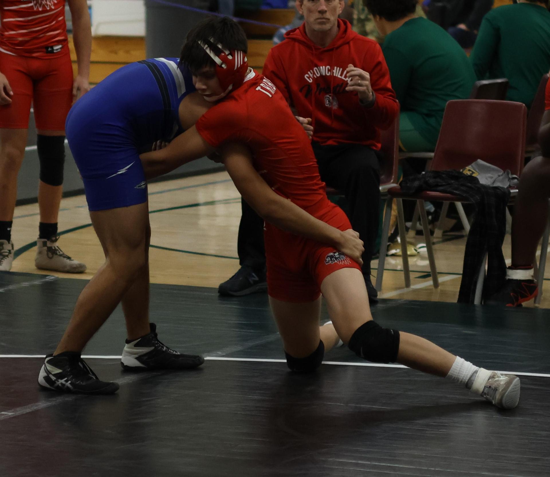 Boys wrestling in the Liberty Duals event 99