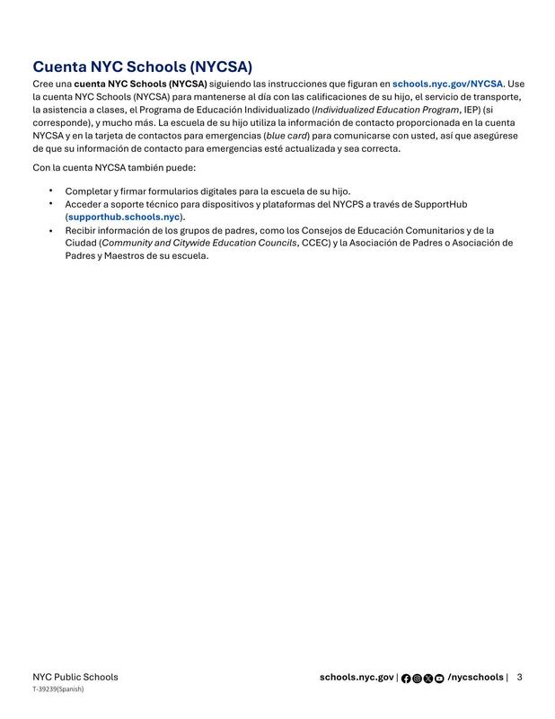 November Family News Update. Spanish 3