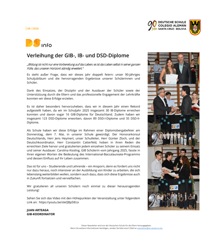 DS-info #8 - 2026: Verleihung der GIB-, IB- und DSD-Diplome Featured Photo