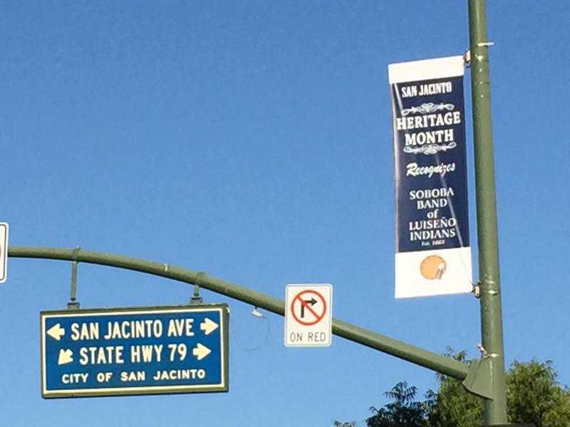 San Jacinto Heritage Month Light Pole Banner for Soboba.