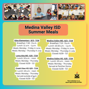 Medina valley summer meals 2026