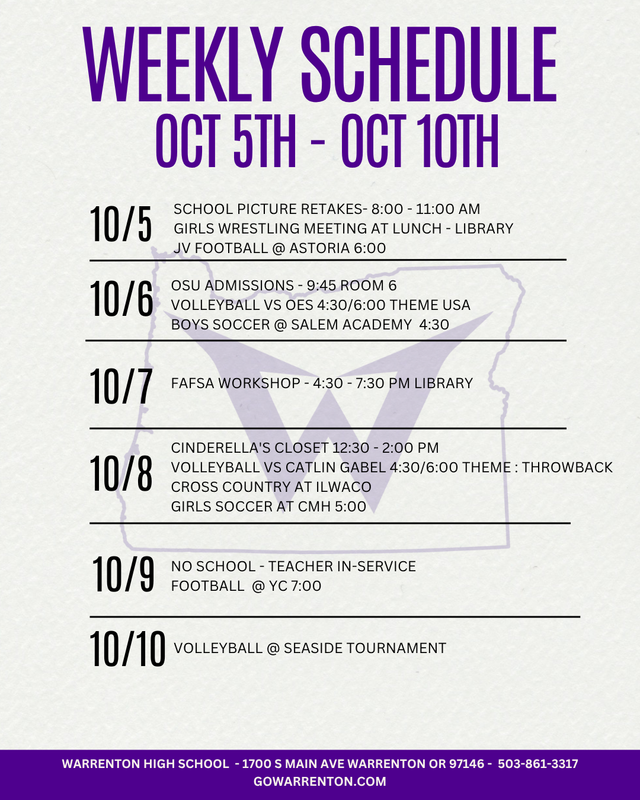 weekly schedule