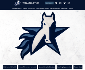 a snapshot of TSD Athletics Website's homepage