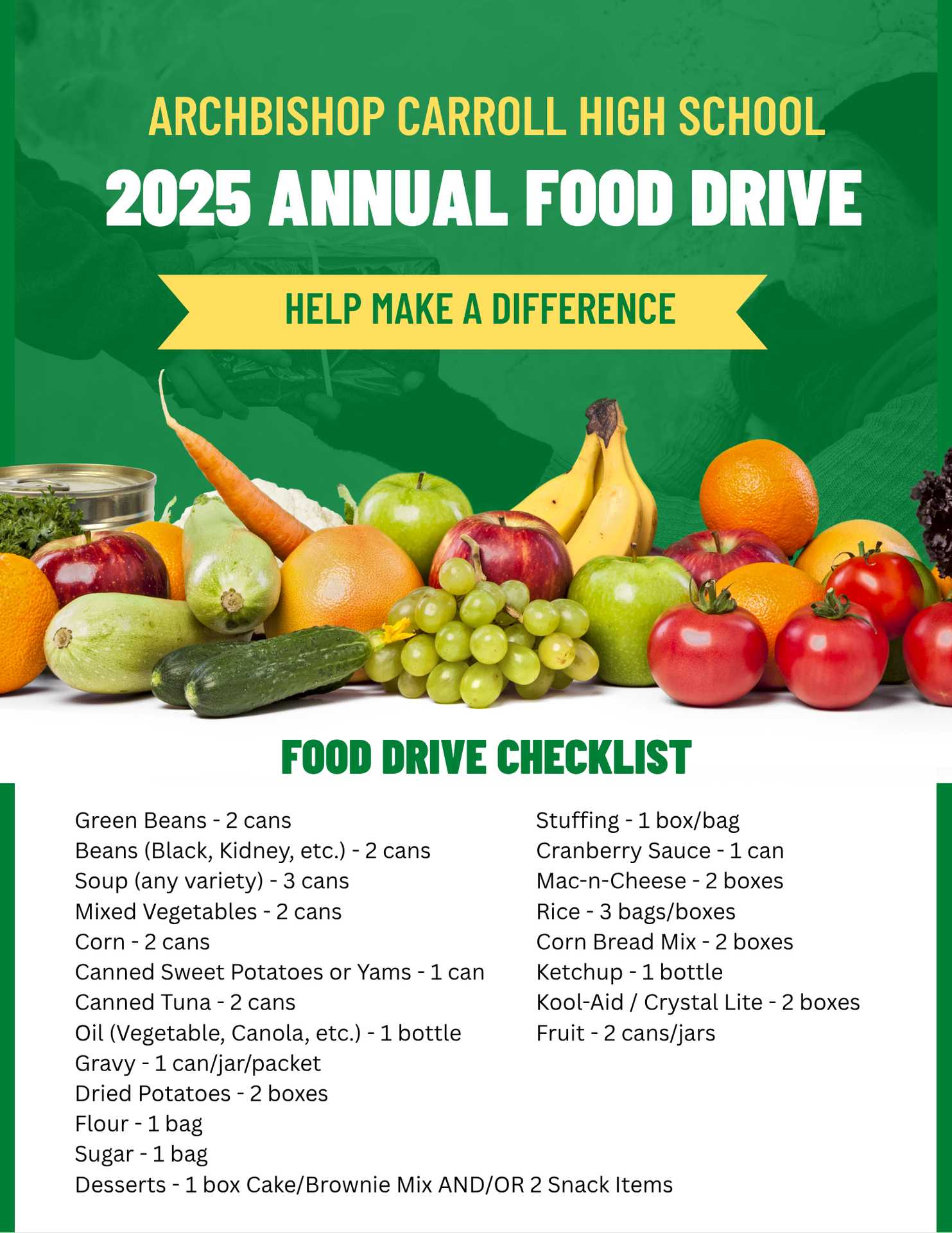 Food Drive Checklist 