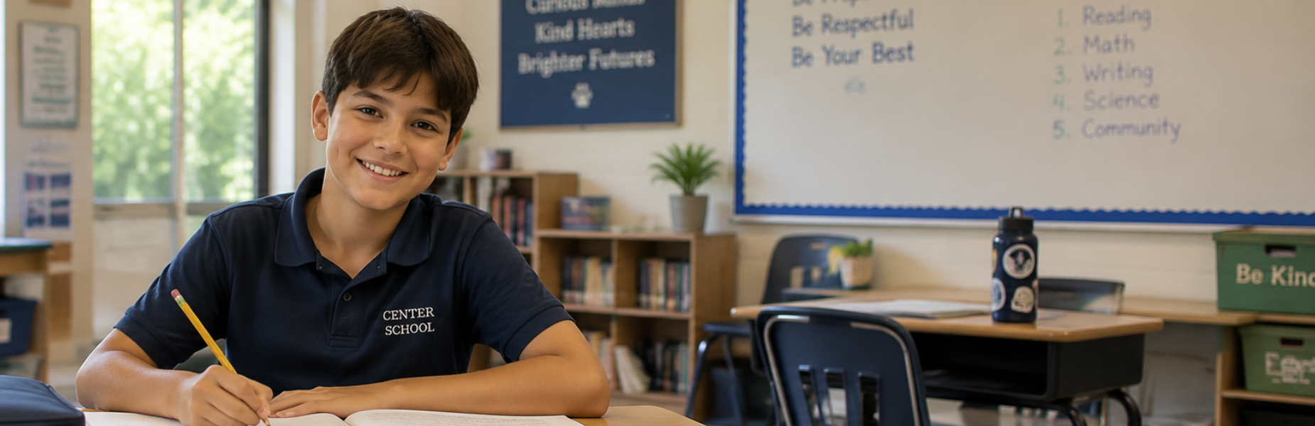 Center School student working in class.