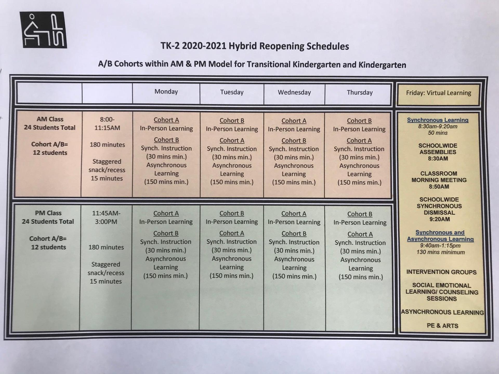 MHS Daily Schedule 20202021 About Us Monterey Hills Elementary School