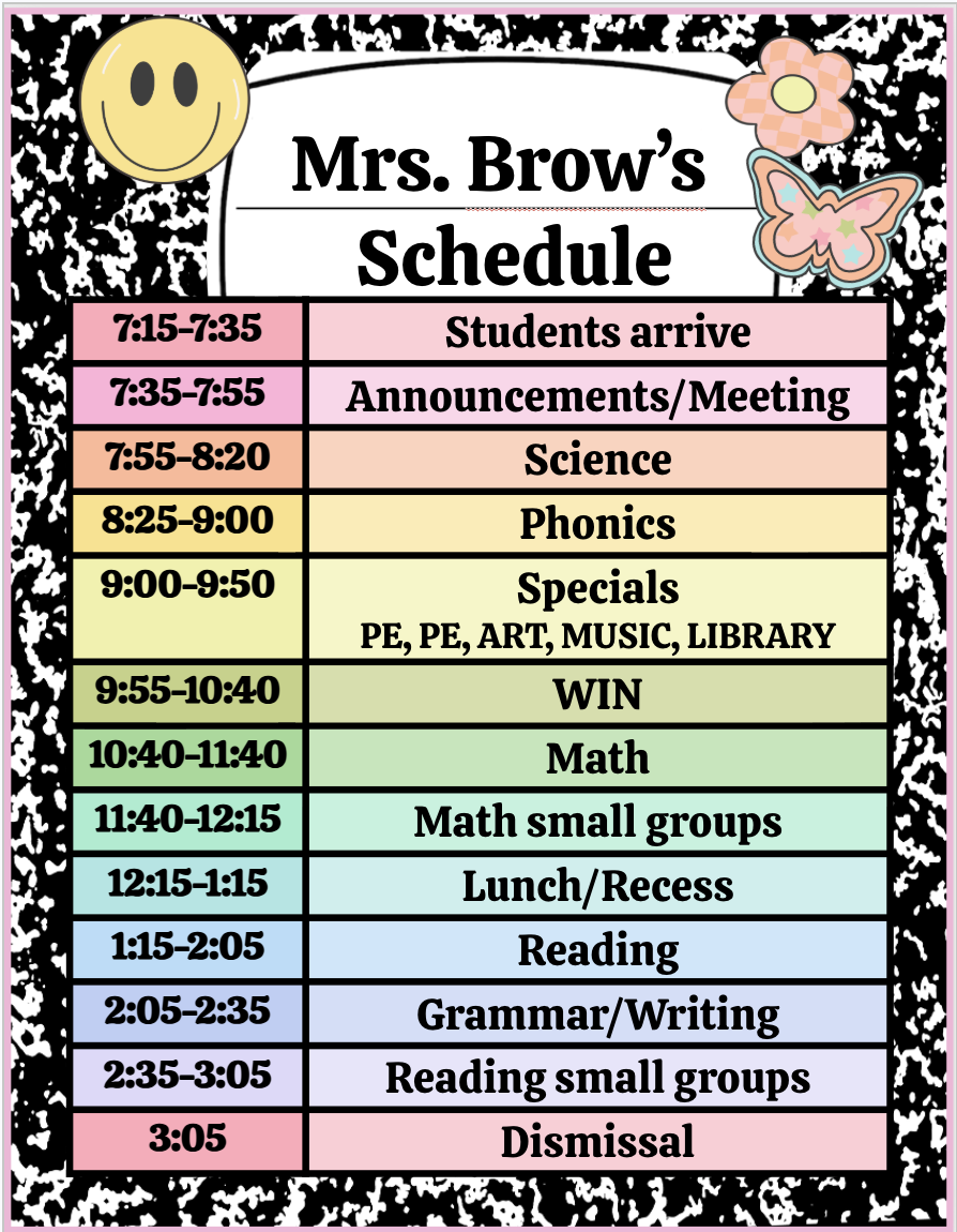 Schedule