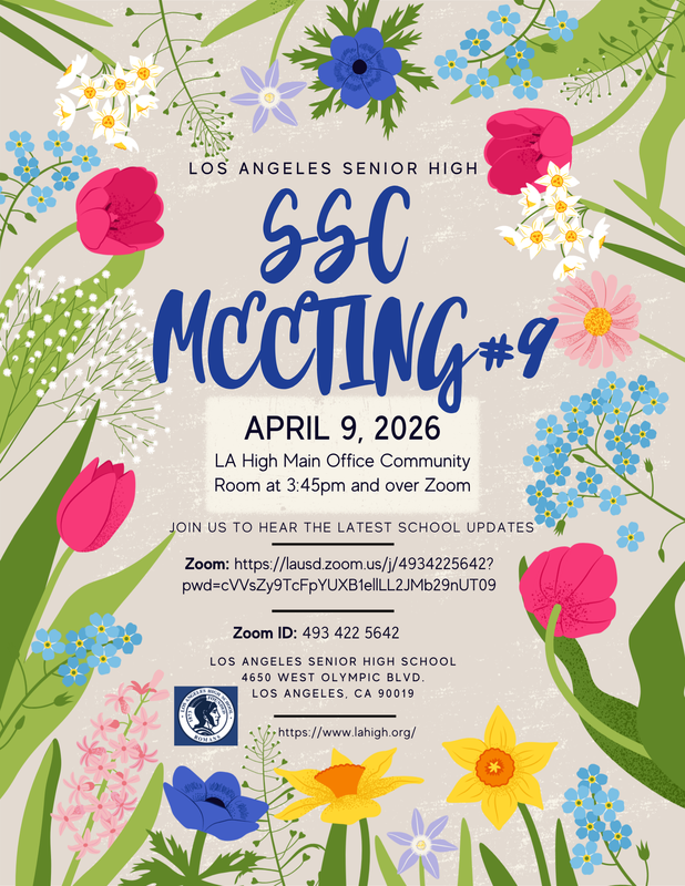 SSC Meeting 04-09-2026 3:45PM @ Community Room and Zoom Featured Photo