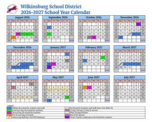 2026-2027 school year calendar