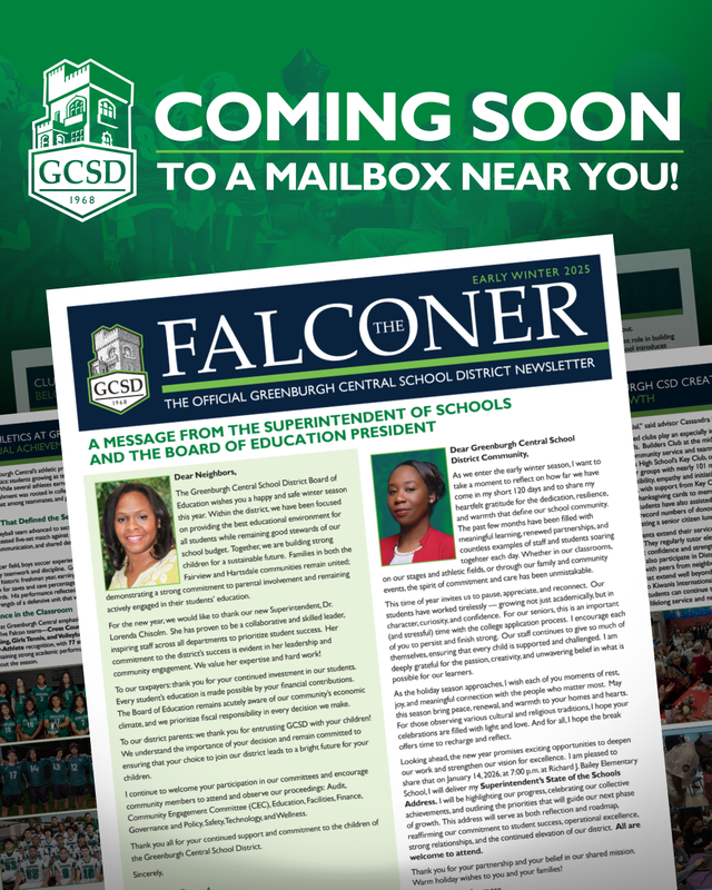 Falconer Newsletter Announcement
