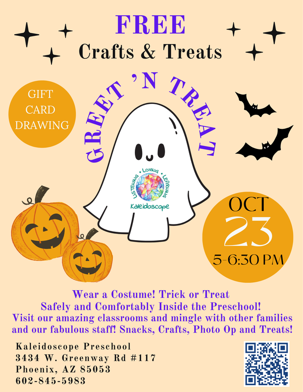 Greet 'n Treat at Kaleidoscope Preschool- Friday, October 23rd 5 - 6:30 pm Featured Photo