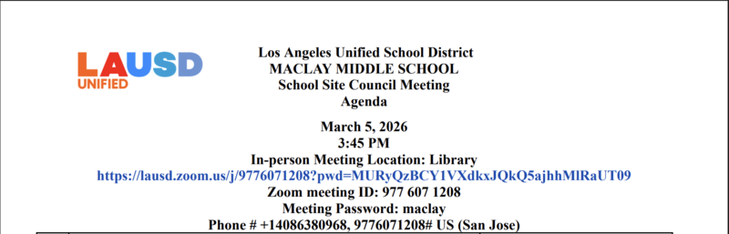 SSC Meeting flier
