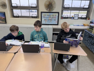 Students work on a rap/song or poem as part of their Ancient China and Ancient India unit.