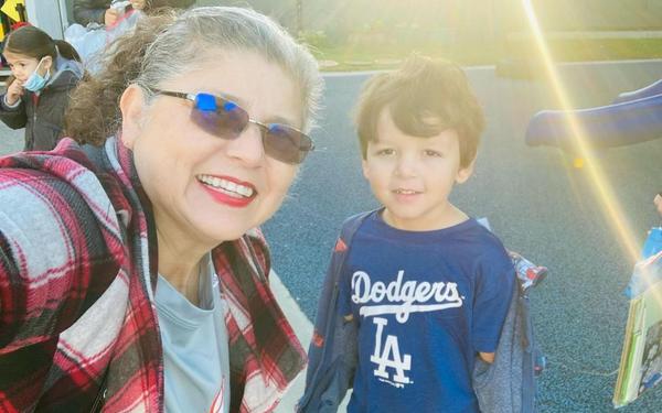 staff and preschooler