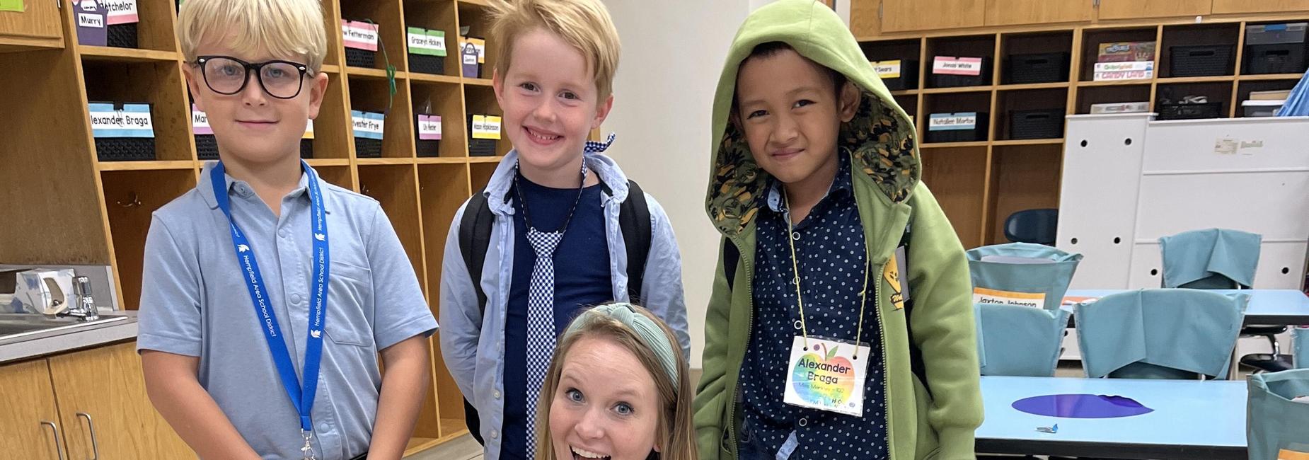 Miss Markley and students