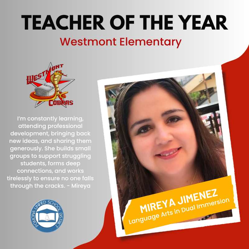 Teacher of the year - post for Mireya