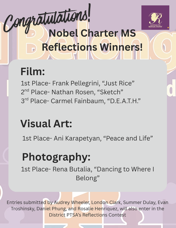 Congratulations Nobel Charter MS Reflections Winners! Featured Photo
