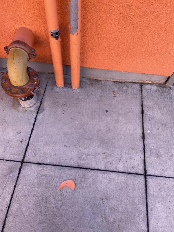 Paint pulled off pipes