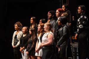 Members of the concert choir sing a song