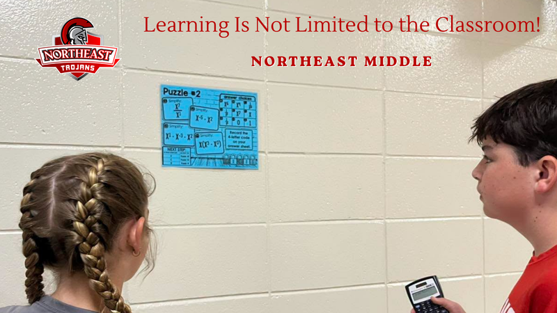 Northeast Middle School Math Hallway Assignment Student Duo
