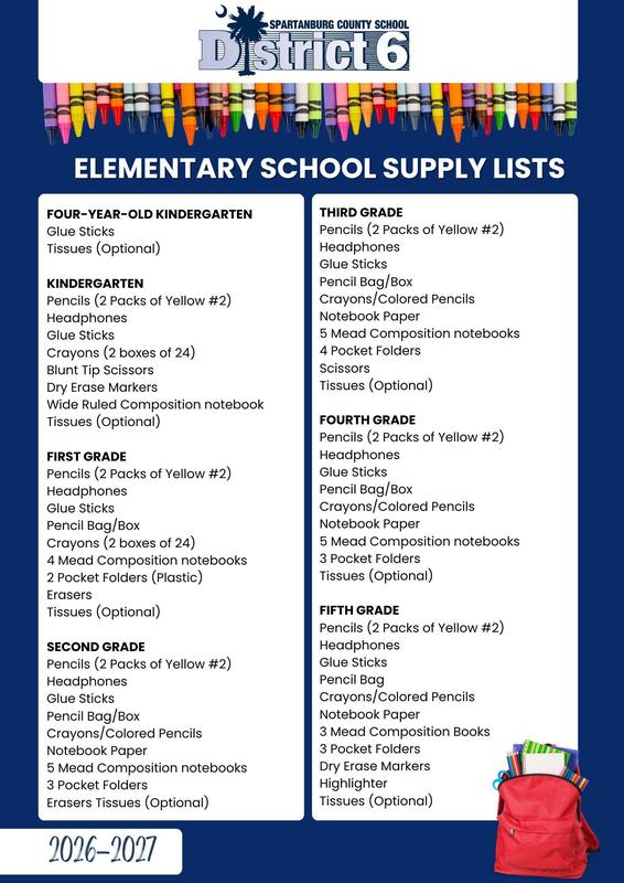List of school supplies for elementary schools