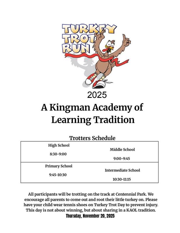 Image with times for Turkey Trot