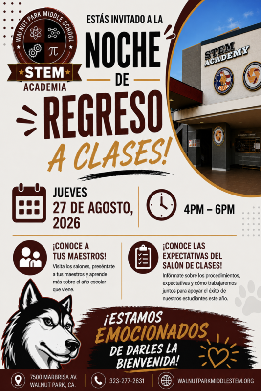 Spanish Back to school flyer