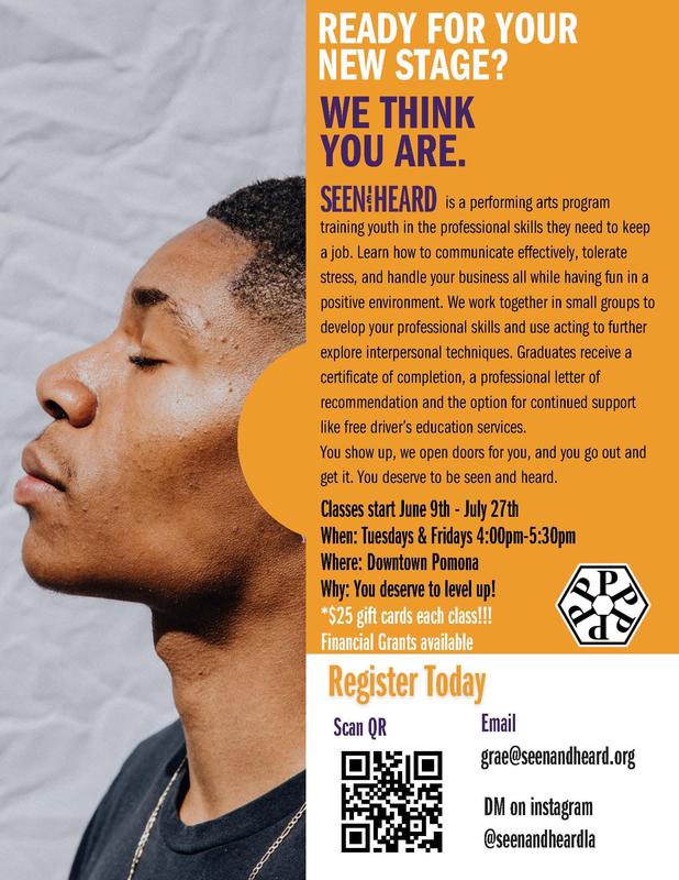 Register flyer for seen & heard flyer - summer classes