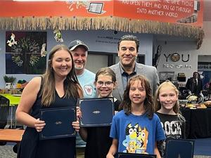 pictures of students and superintendent