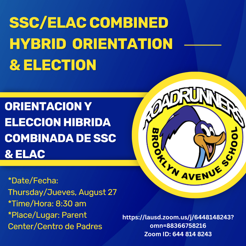 SSC/ELAC ORIENTATION