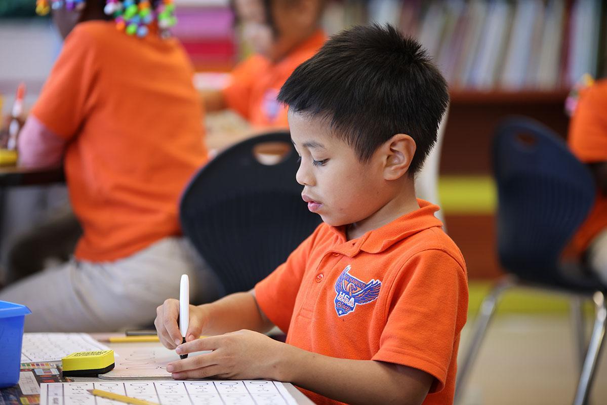 HSA student working in the classroom