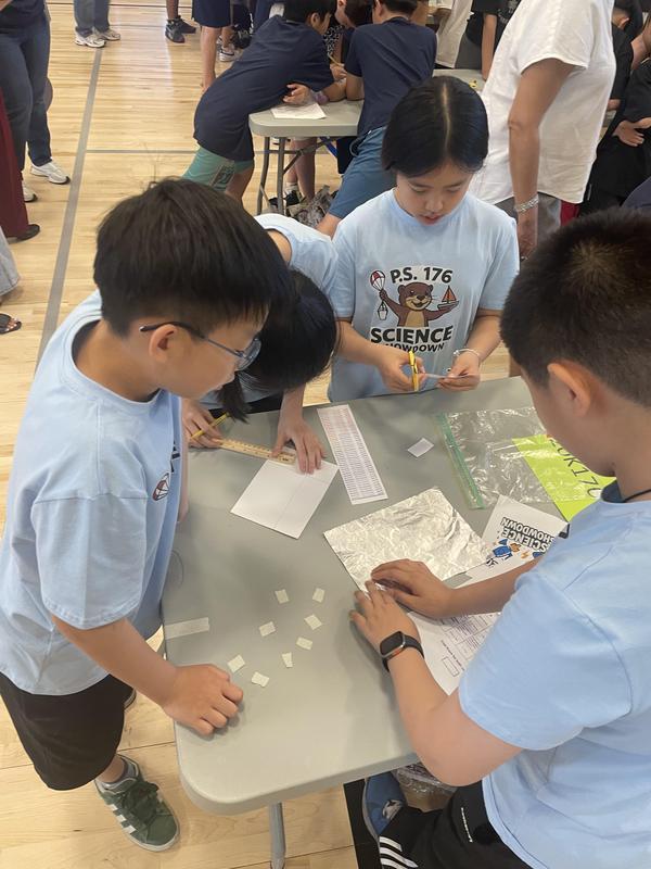 group doing a science project