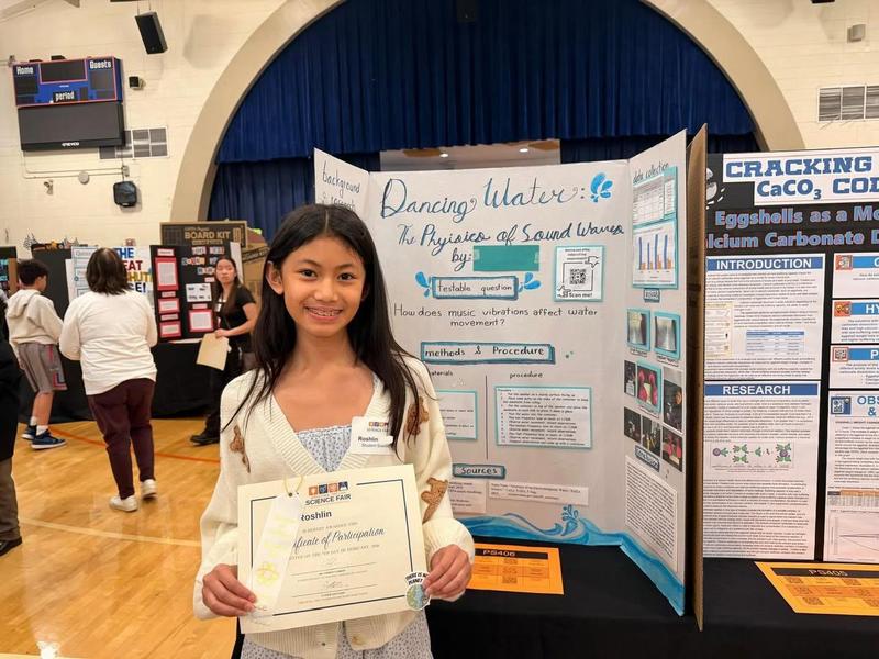 Congratulations to our student scientist who took physical science 3rd place in the Kristina Taylor Science Fair!