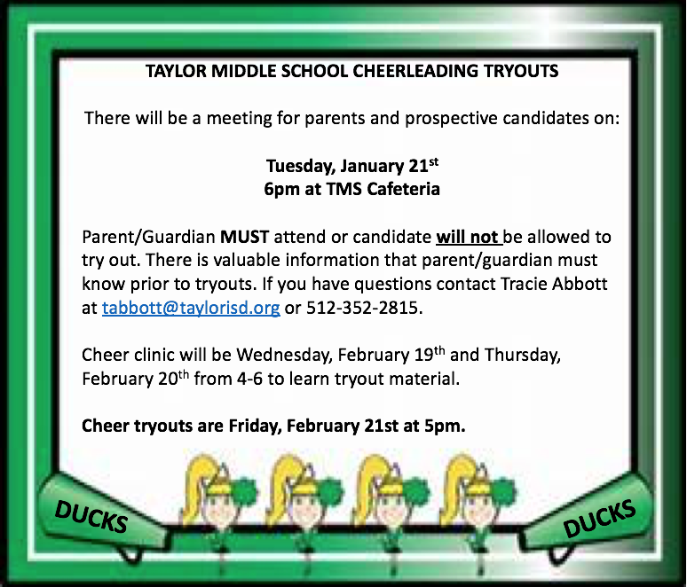 TMS Cheerleading Tryouts Featured Photo
