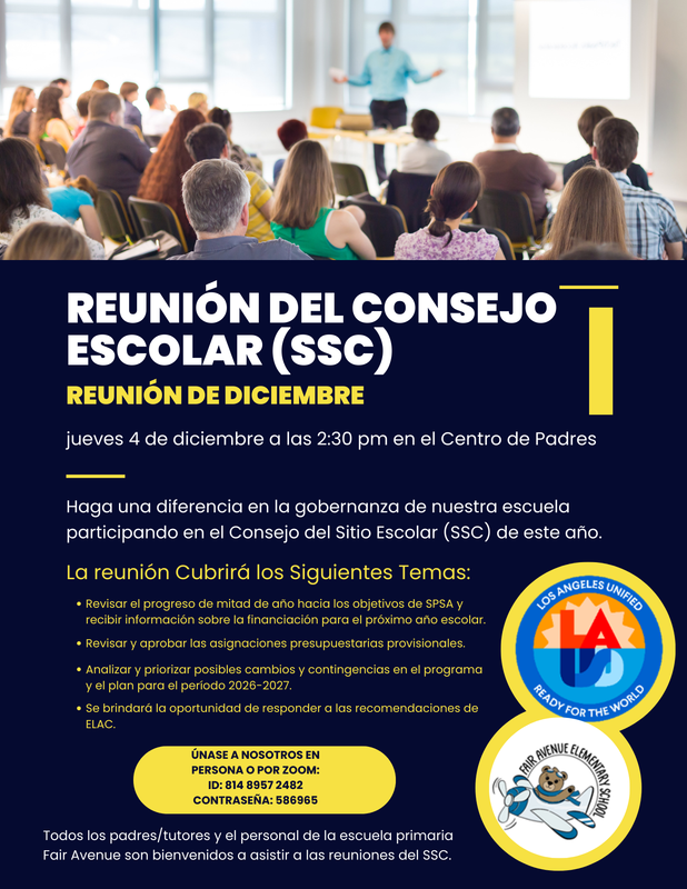 reunión del consejo escolar (ssc)