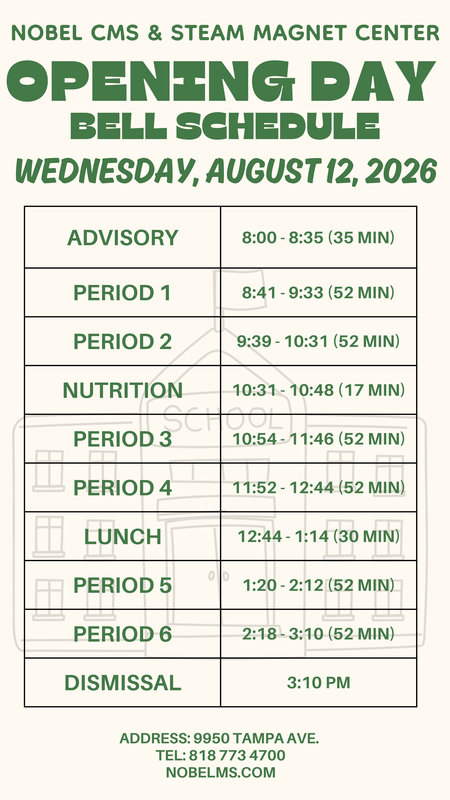 Opening Day Bell Schedule Featured Photo