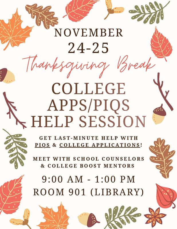 College APPS/PIQS Help Session