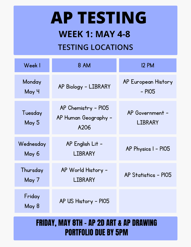 Ap Testing Sign AP Testing Schedule | South East Senior High